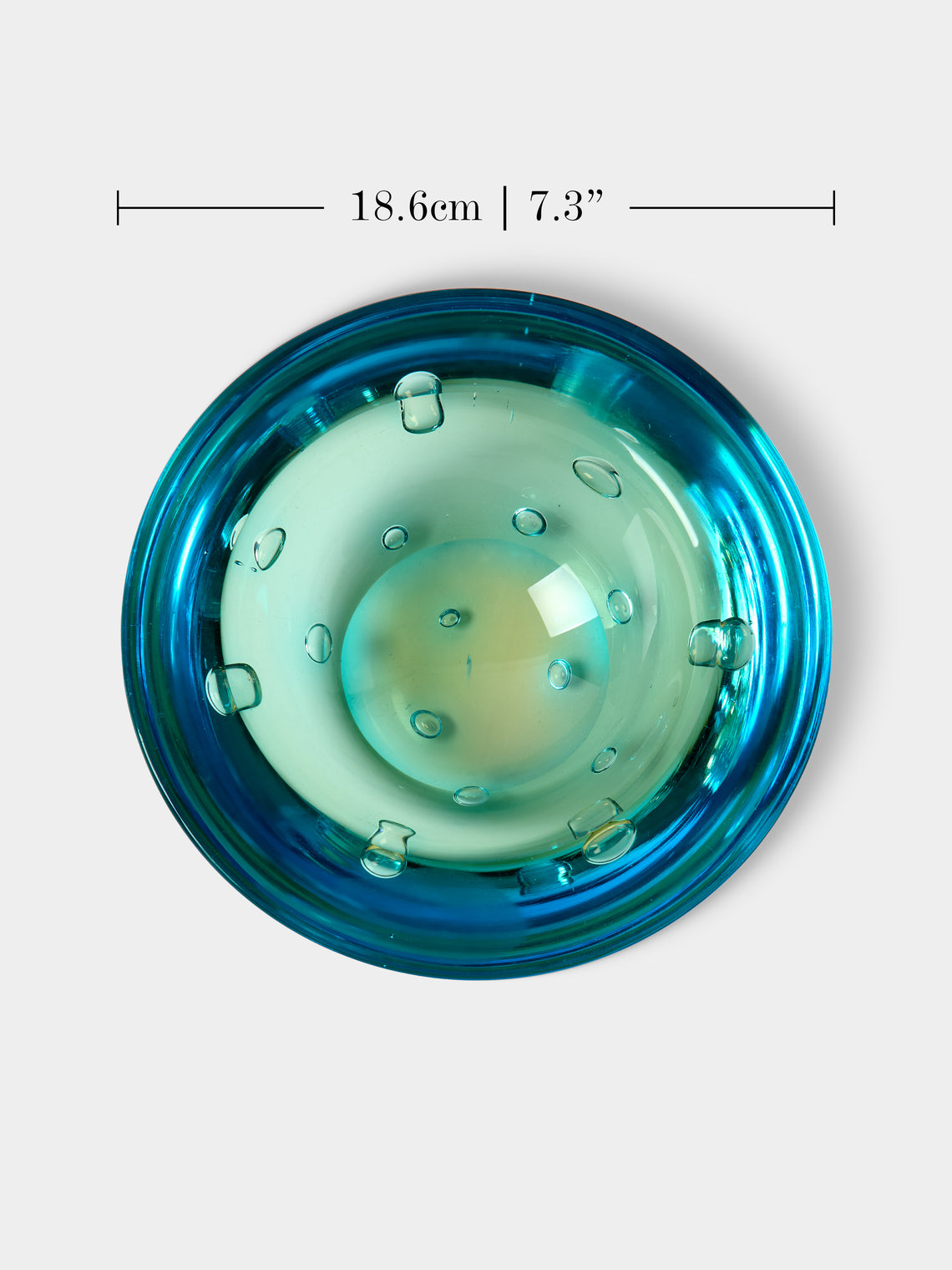 Antique and Vintage - 1970s Seguso Bullicante Glass Bowl - Blue - ABASK
