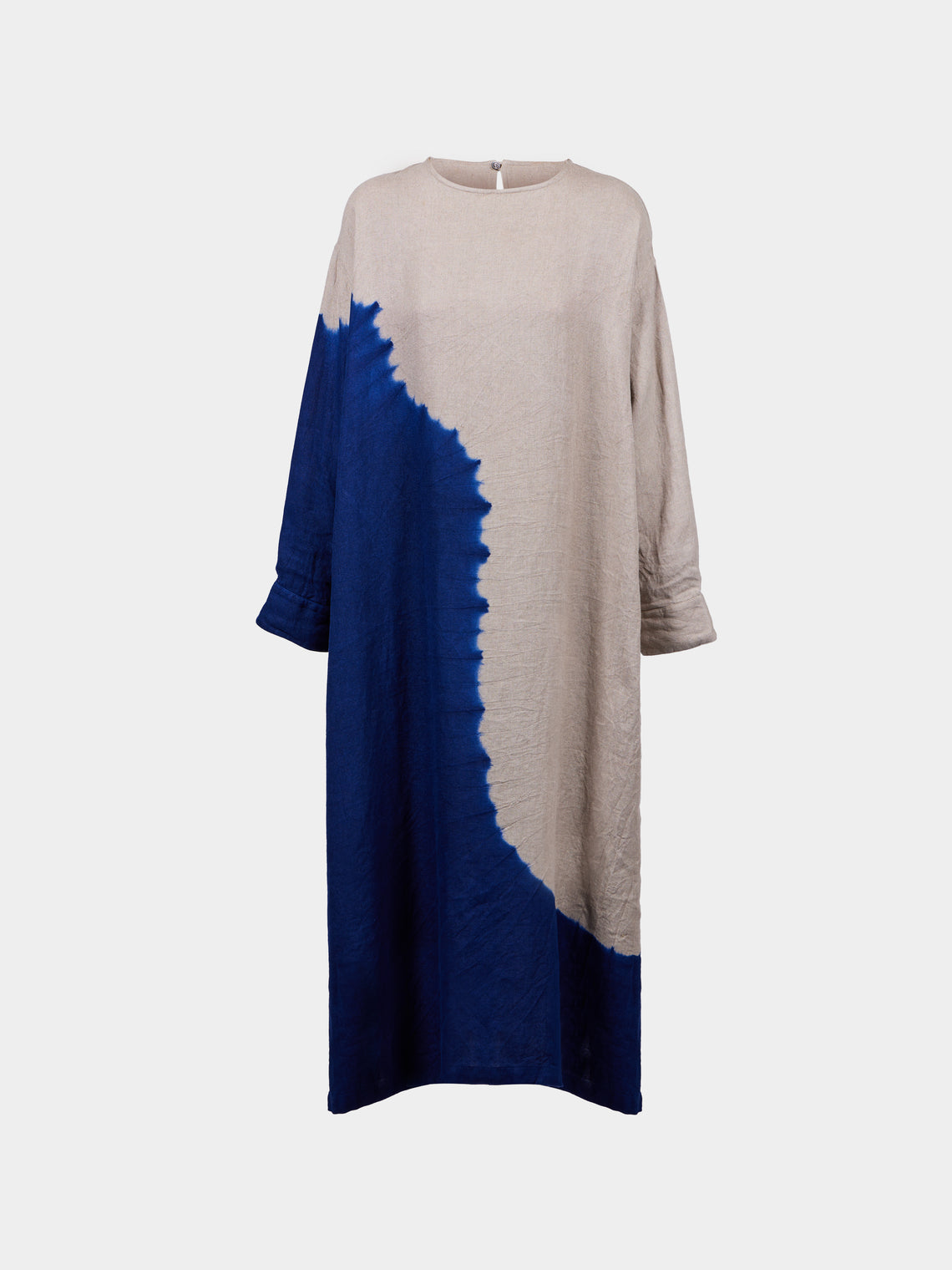 Suzusan - Shibori Linen Wide Dress | Size: S - Navy - ABASK - 