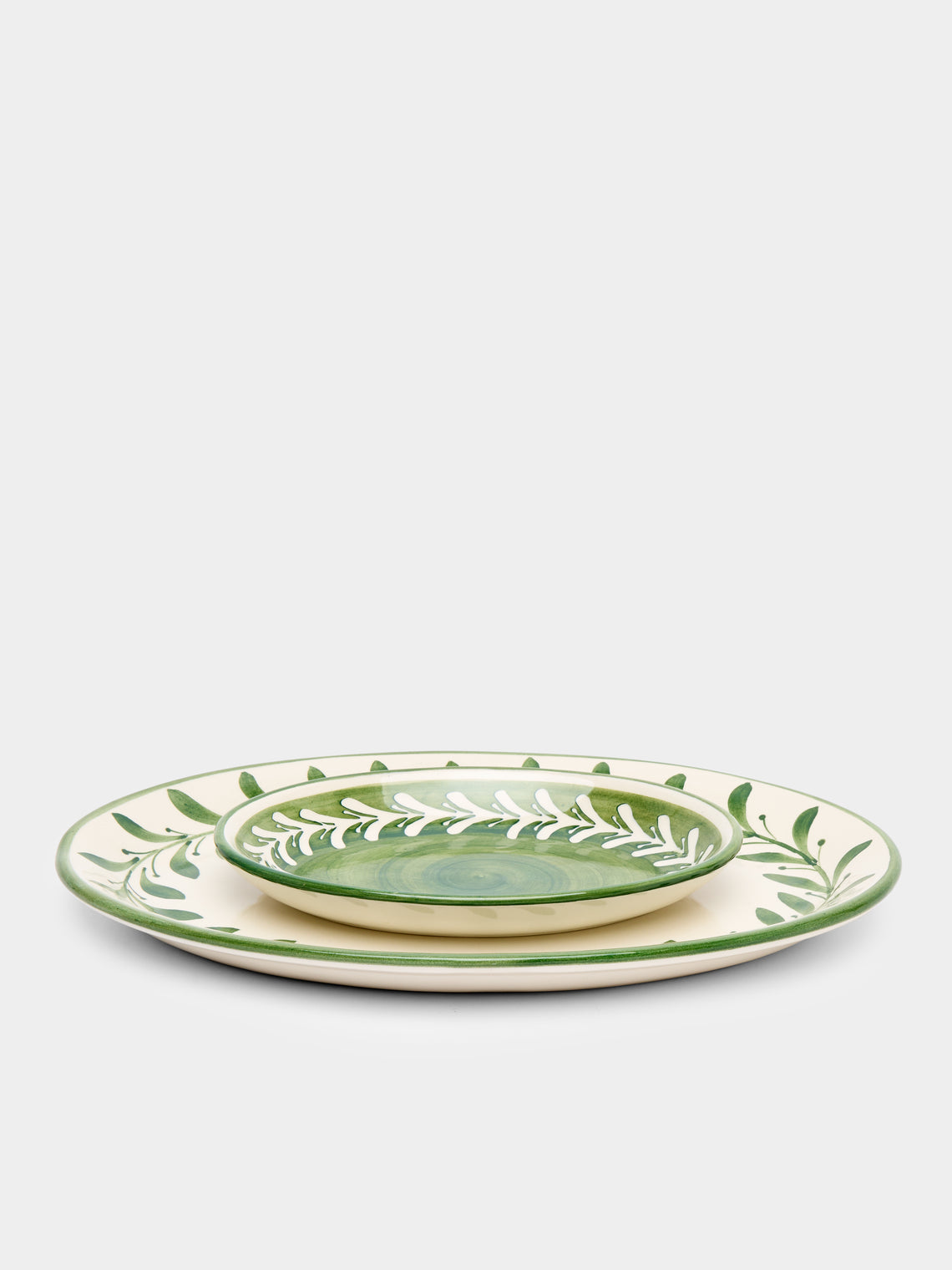 Helecho Hand-Painted Ceramic Serving Platters (Set of 2)
