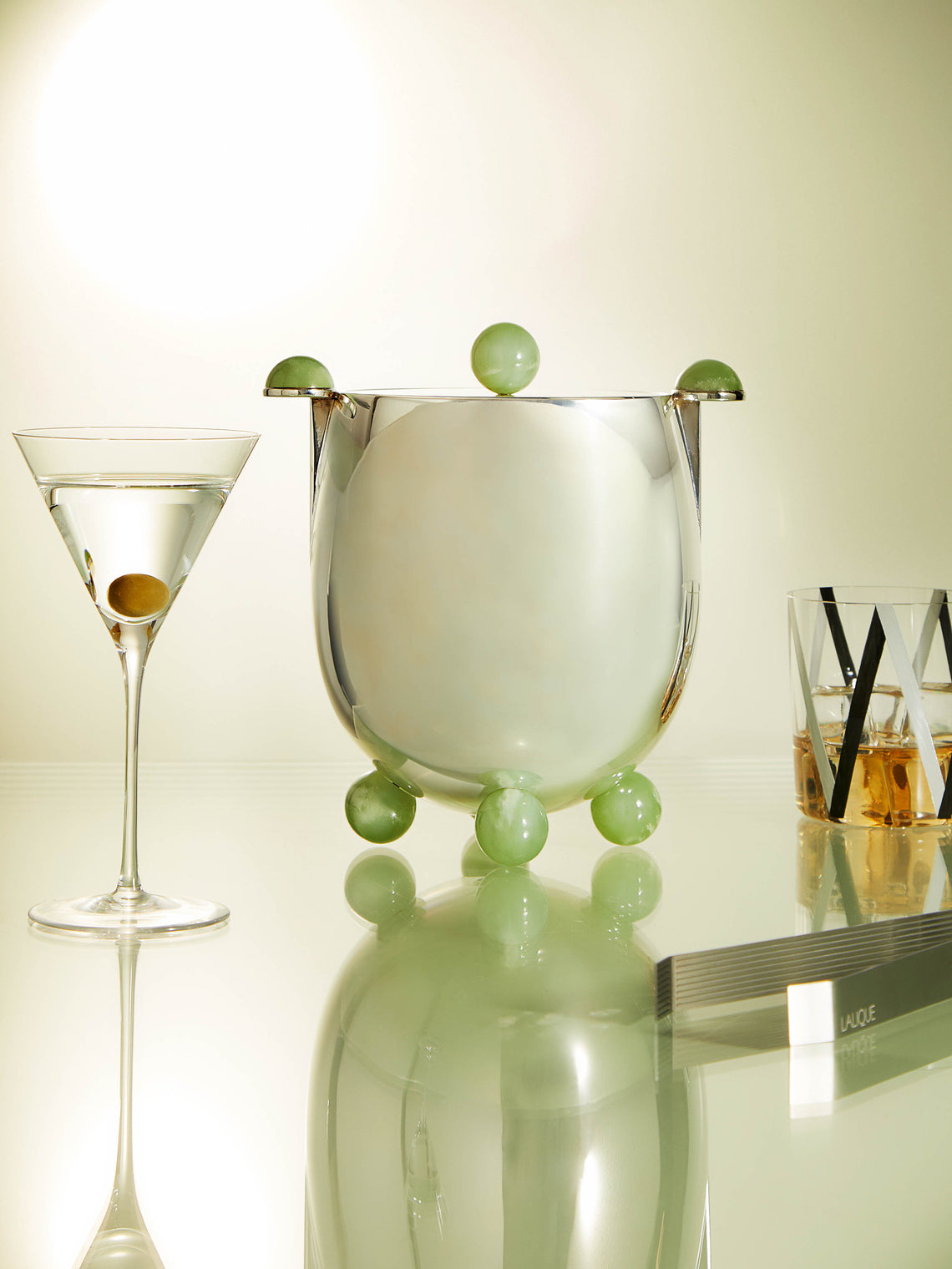 Wiener Silber Manufactur - Sterling Silver and Jade Ice Bucket - Silver - ABASK