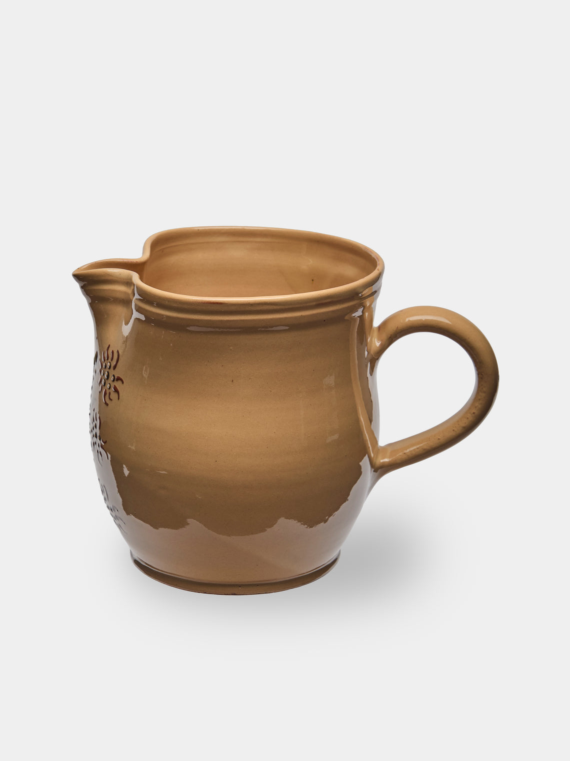 Poterie d’Évires - Flowers Hand-Painted Ceramic Jug (70.5oz/2L) - Cream - ABASK