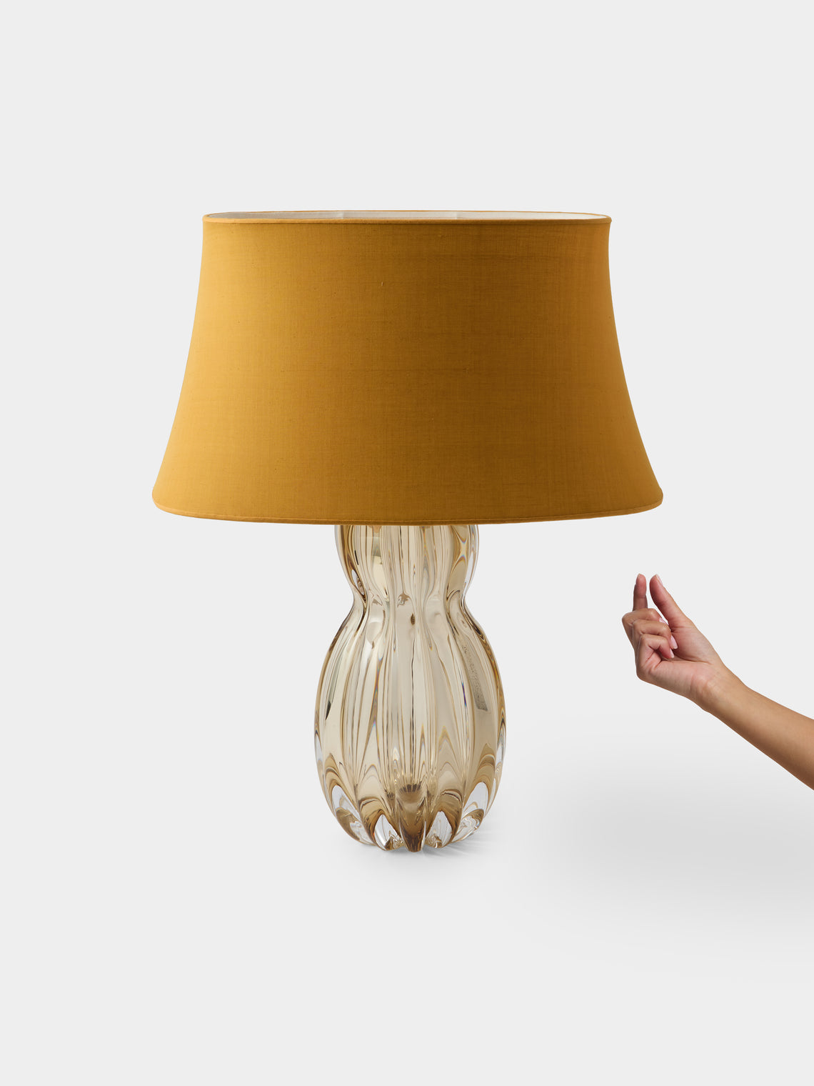 Yali Glass - Havana Hand-Blown Murano Glass Portable Table Lamp - Orange - ABASK