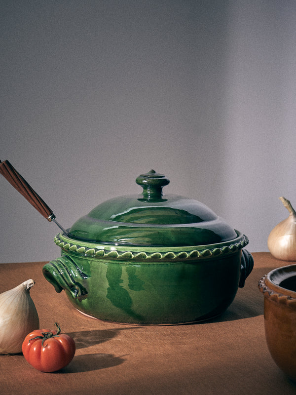 Poterie de Cliousclat - Slipware Lidded Pot - Green - ABASK