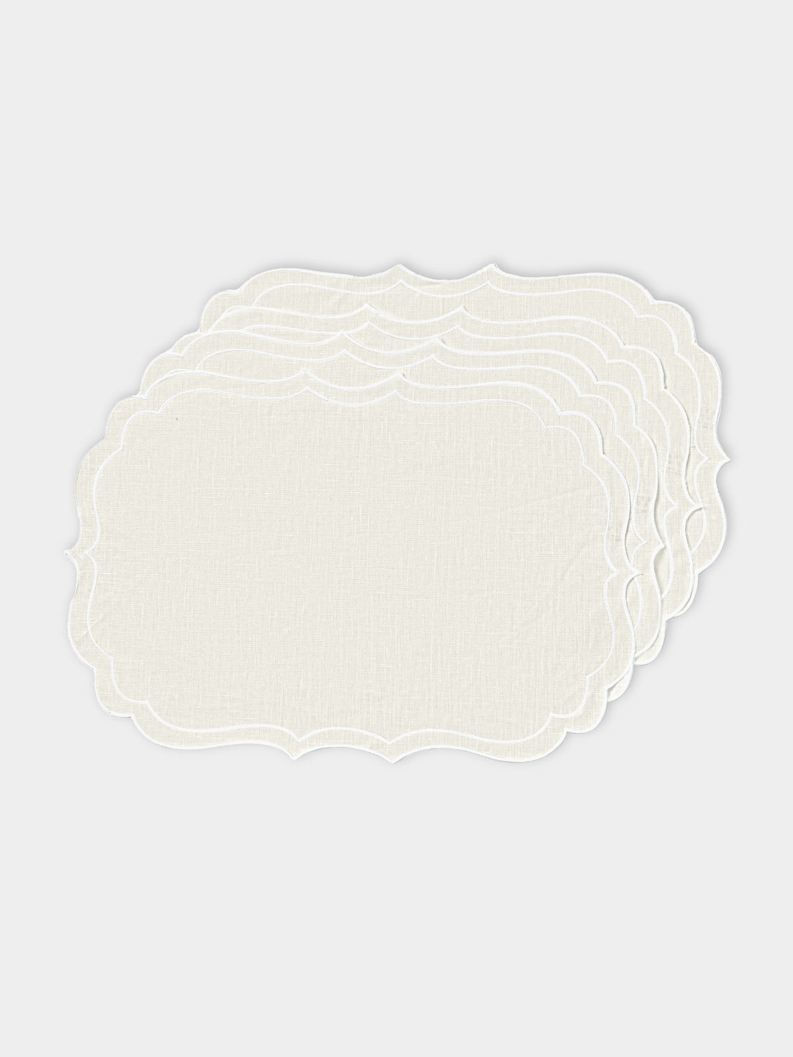 La Gallina Matta - Ninette Linen Placemats (Set of 4) - White - ABASK