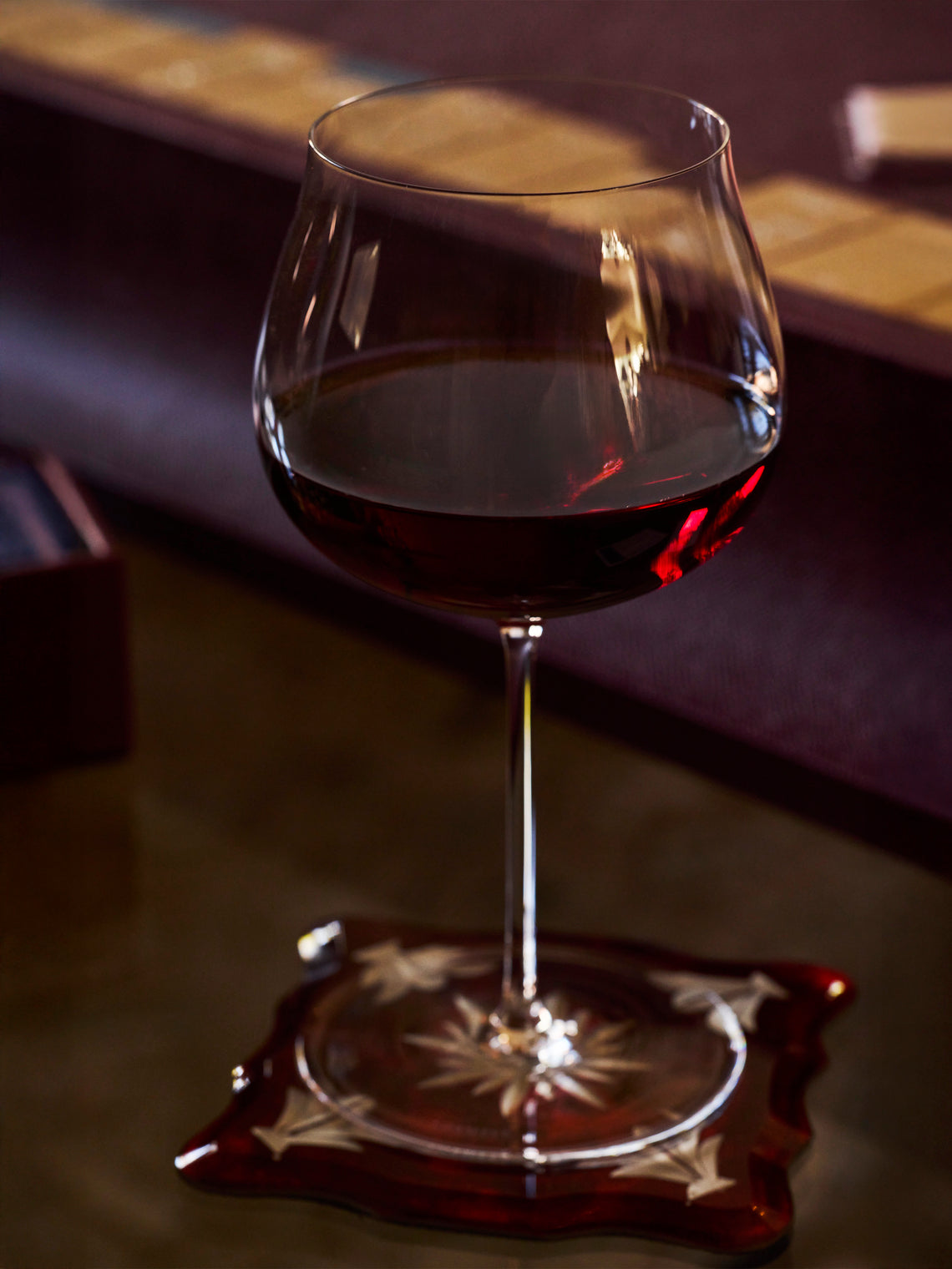 Borgo delle Tovaglie - Firenze Curio Mio Mirrored Glass Coasters (Set of 6) - Red - ABASK