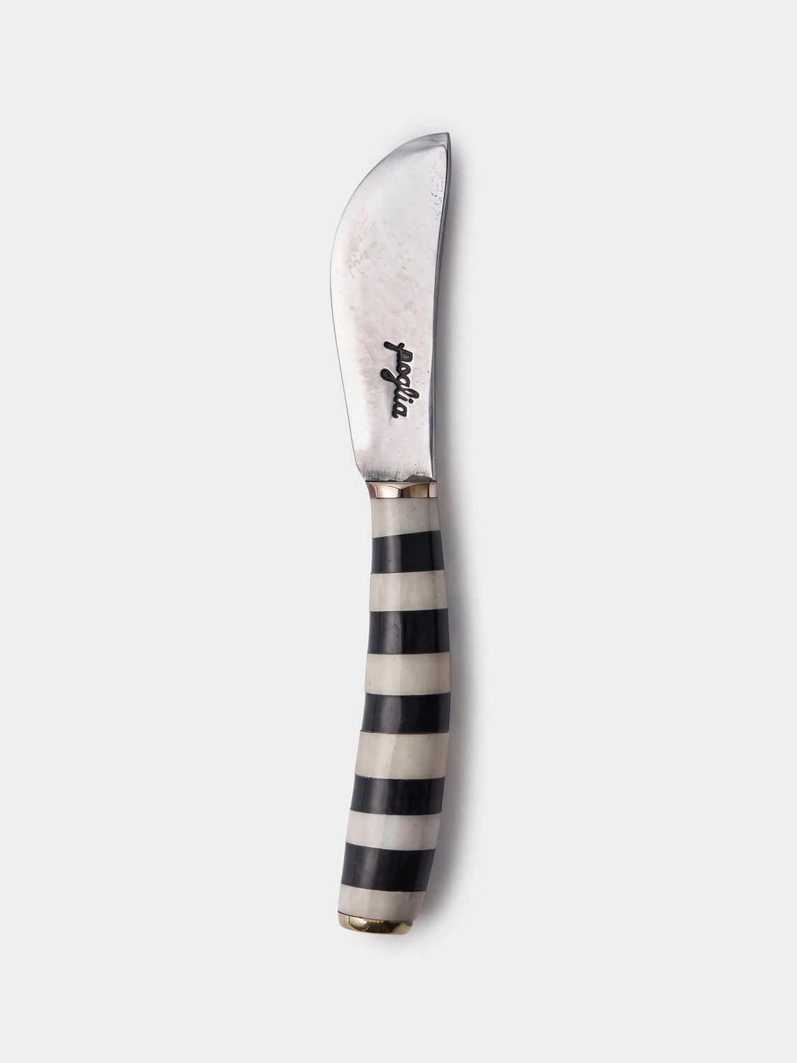 Poglia - | Set of 2 | Horn and Bone Butter Spreaders - Black - ABASK