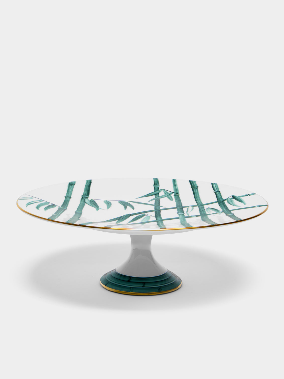 Marie Daage - Jardin d'Arashiyama Hand-Painted Porcelain Cake Stand - White - ABASK - 
