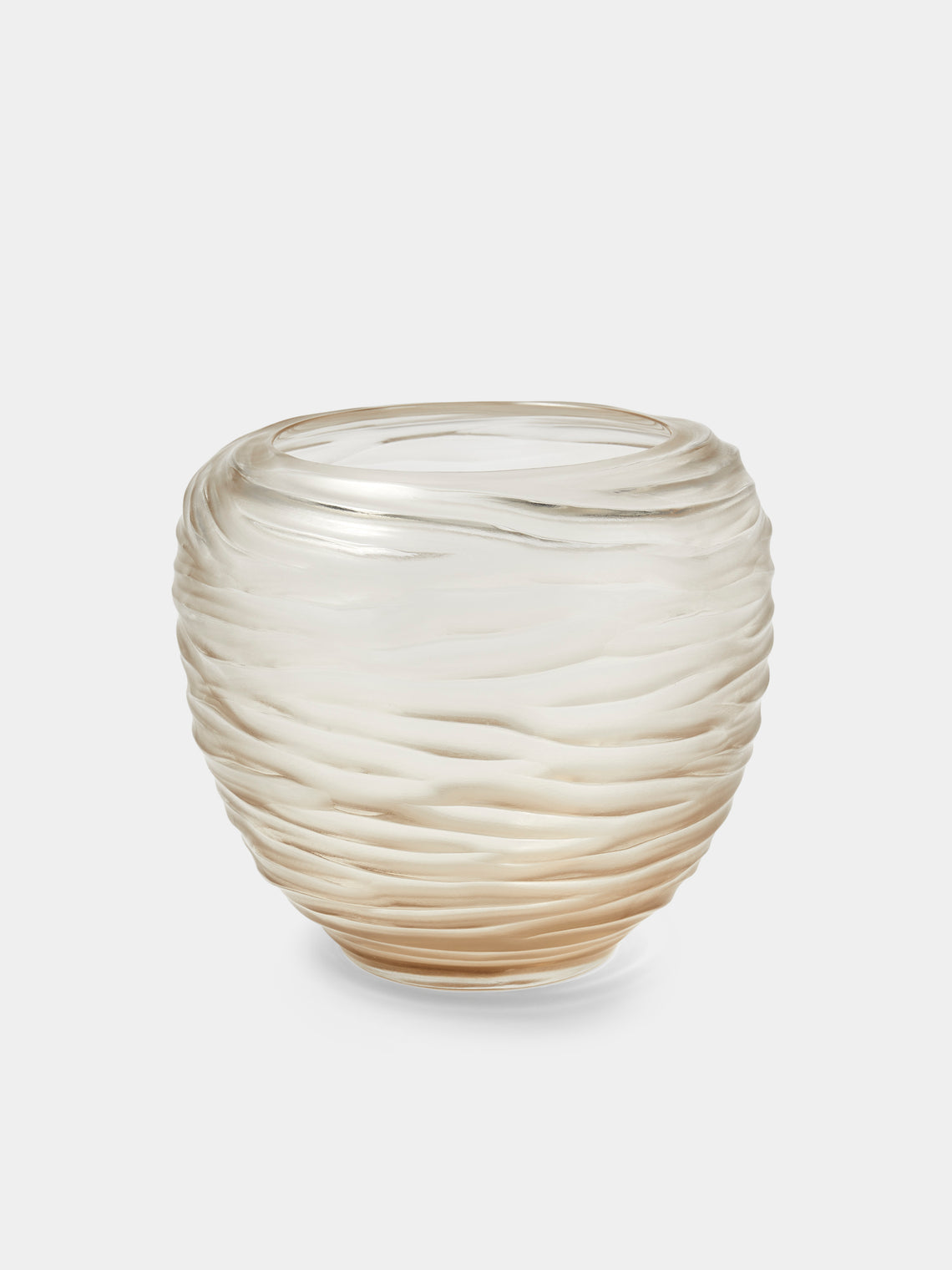 Micheluzzi Glass - Goccia Antico Onde Hand-Blown Murano Glass Vase (8in/21cm) - Yellow - ABASK - 