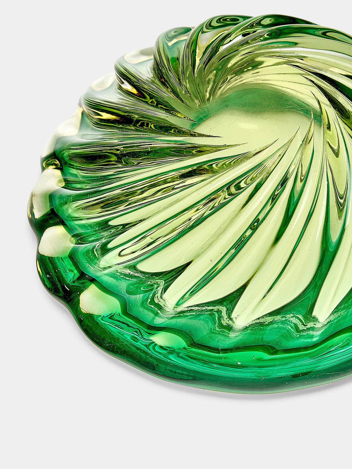 Antique and Vintage - 1950s Ercole Barovier Murano Glass Ashtray - Green - ABASK