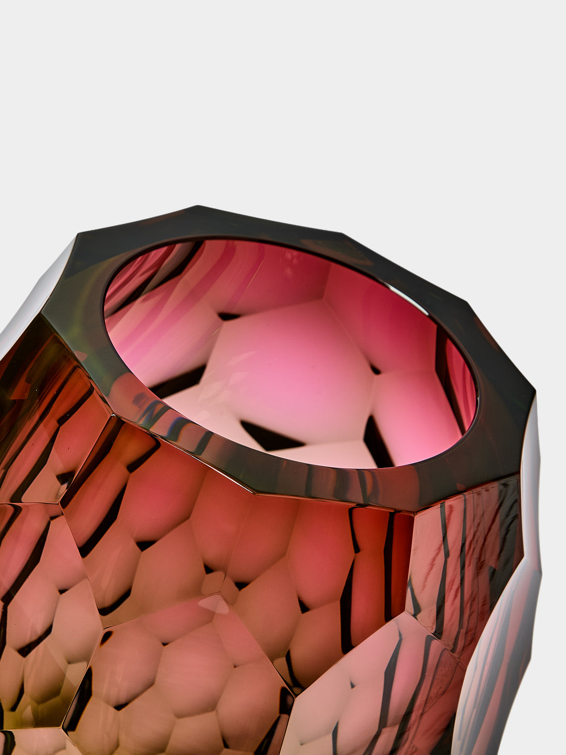 Moser - Carole Hand-Blown Crystal Vase (12in/30cm) - Pink - ABASK