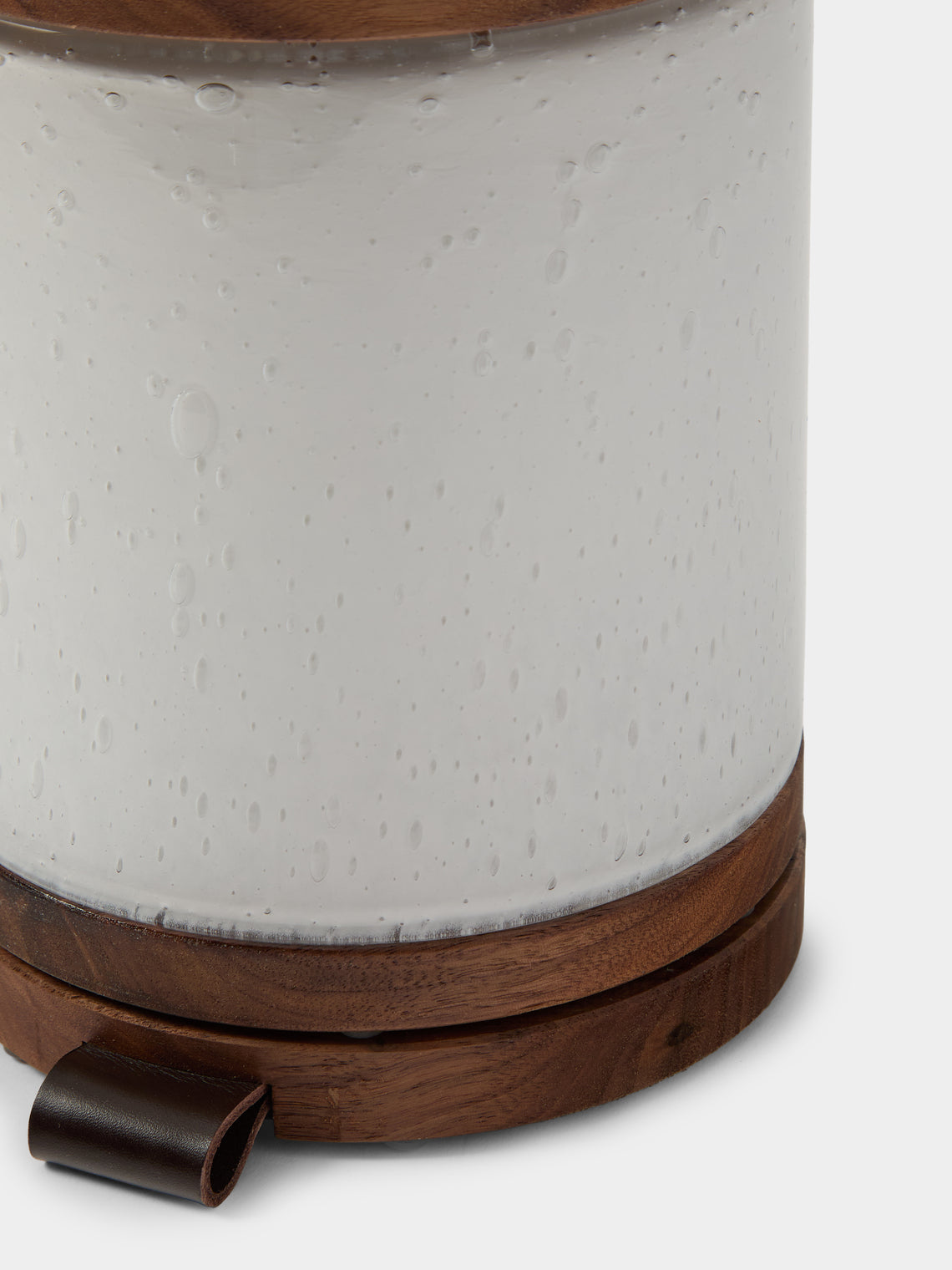 Wannes Antwerp - Antoine London Hand-Blown Glass and Walnut Portable Lamp - White - ABASK