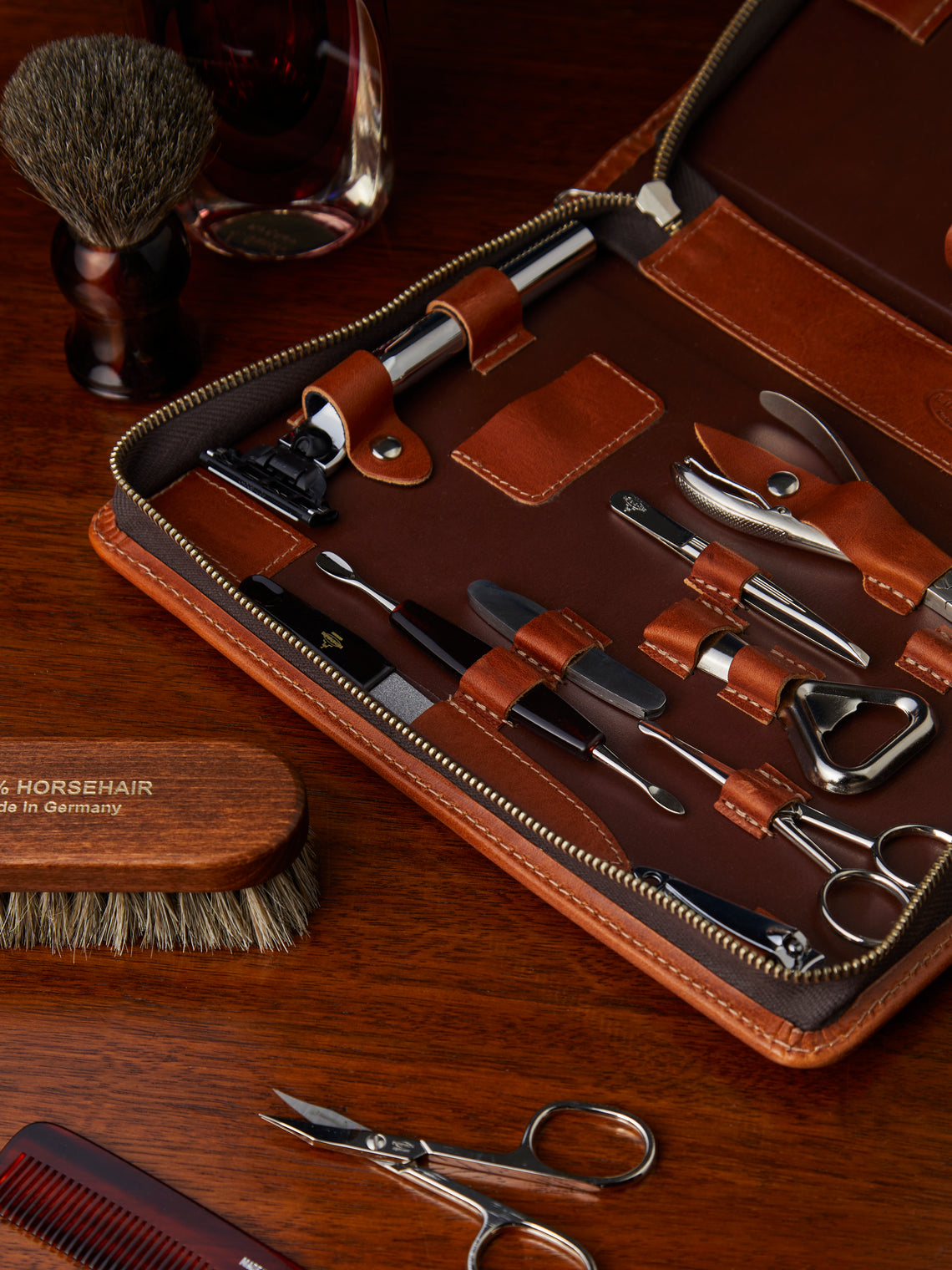 Leather Large Grooming and Manicure Set