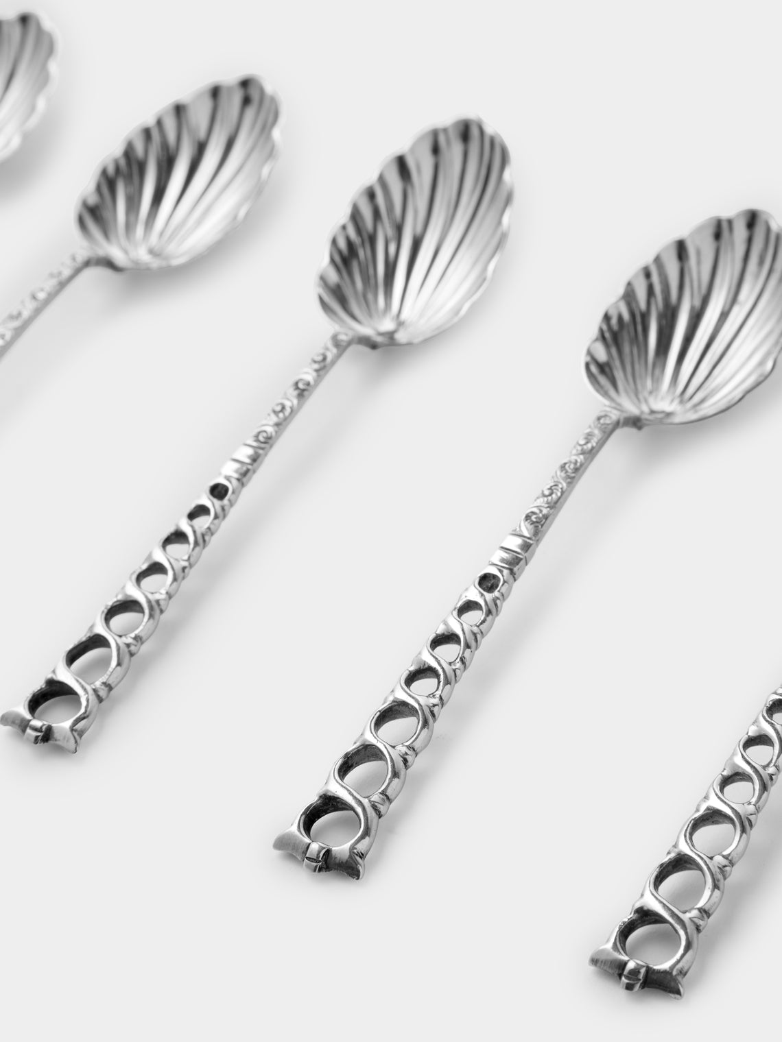 Antique and Vintage - 1898 British Chester Sterling Silver Teaspoons (Set of 6) - Silver - ABASK