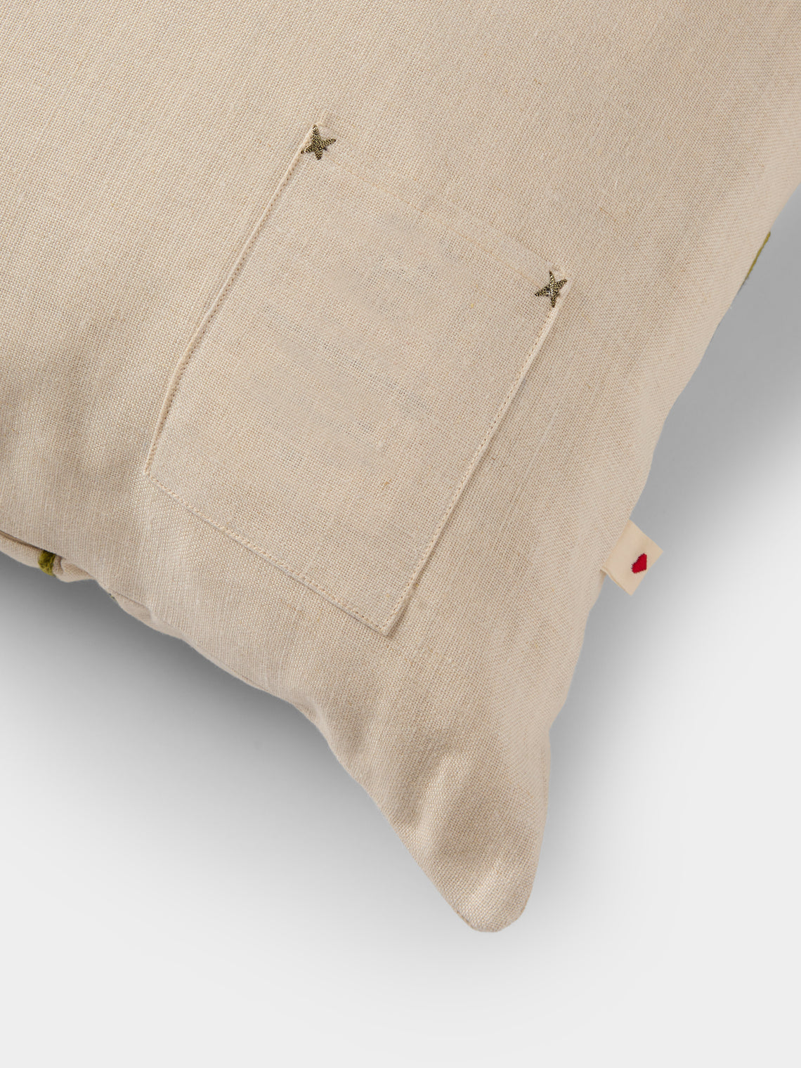Bokja - Mimosa Embroidered Linen Cushion (35.5in/90cm) - Multiple - ABASK