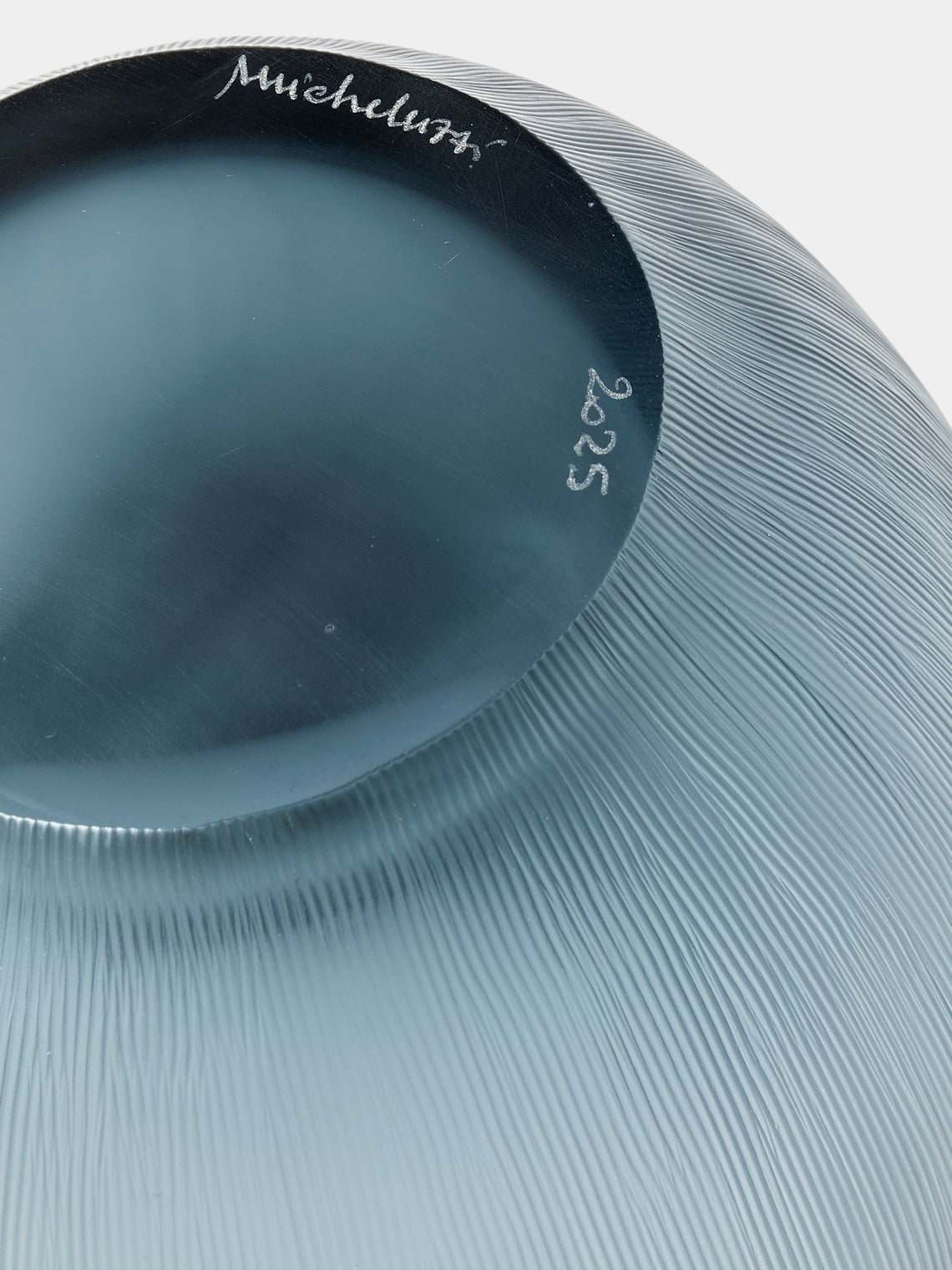 Micheluzzi Glass - Goccia Oceano Millerighe Hand-Blown Murano Glass Vase (8.5in/22cm) - Black - ABASK
