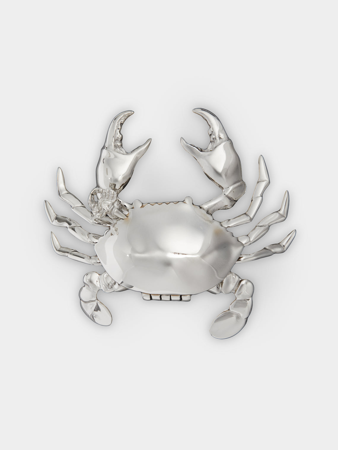Crab Sterling Silver and Gold Vermeil Salt Cellar with Spoon