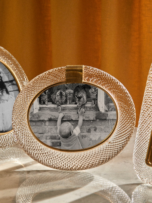 Antique and Vintage - 1960s Murano Glass Photo Frame - Clear - ABASK