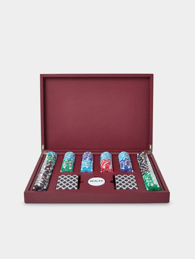 Belotier - Leather Poker Set - Burgundy - ABASK - 