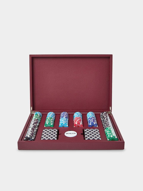 Belotier - Leather Poker Set - Burgundy - ABASK - 