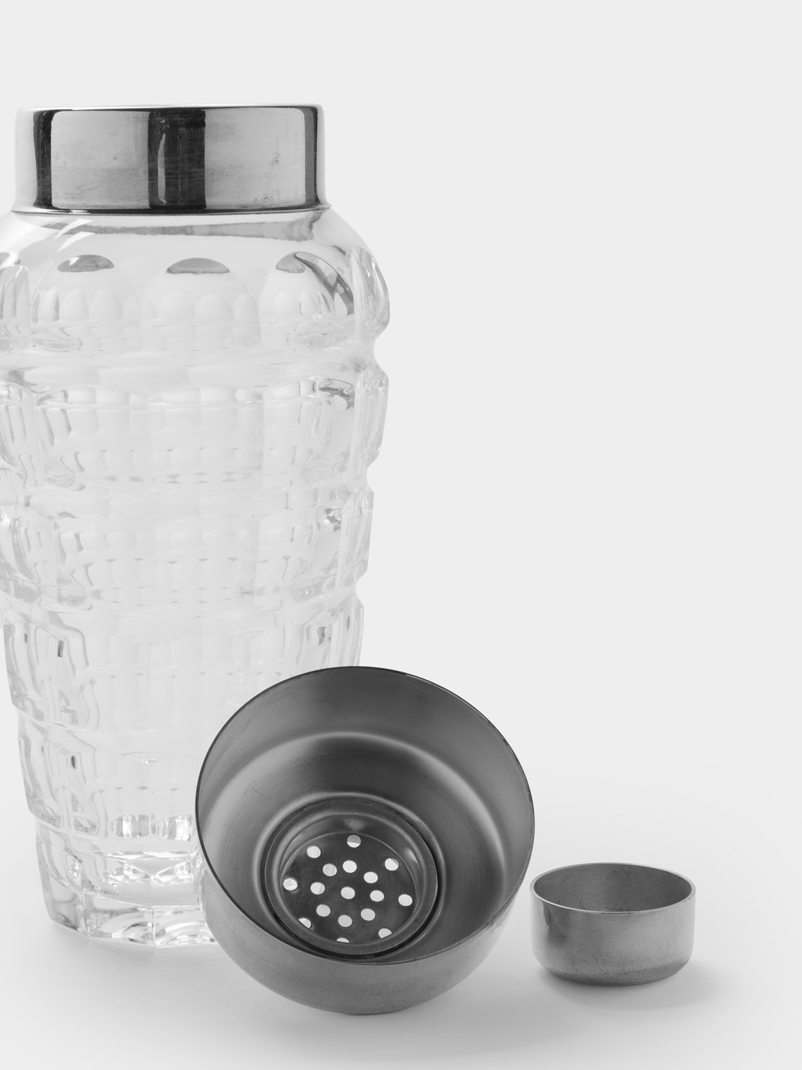 Antique and Vintage - 1950s Greggio Crystal and Silver-Plated Cocktail Shaker - Silver - ABASK
