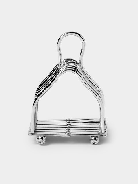 Antique and Vintage - Mid-Century Silver-Plated British Extending Toast Rack - Silver - ABASK - 