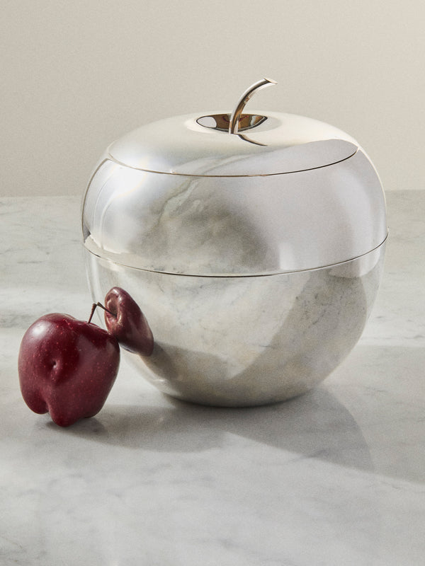 Antique and Vintage - 1970s Silver-Plated Teghini Firenze Apple Ice Bucket - Silver - ABASK