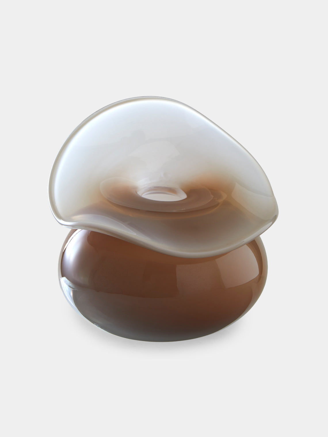 Oog Objects - 15 Hand-Blown Glass Vase (8.5in/22cm) - Brown - ABASK - 