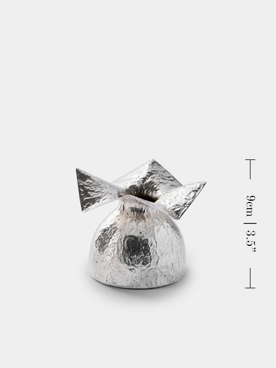 San Lorenzo - 1993 Afra and Tobia Scarpa Cartoccio Sterling Silver Vase (4.5in/11cm) - Silver - ABASK