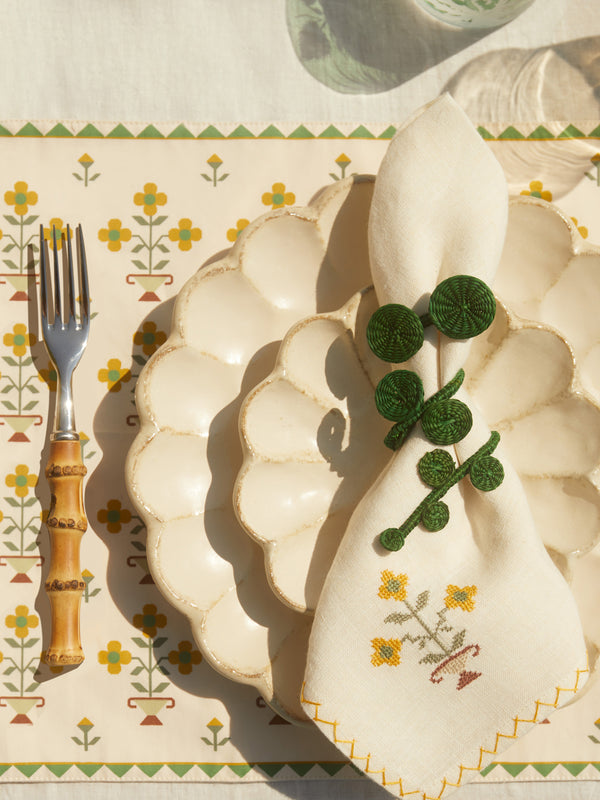 Kaneko Kohyo - Rinka Ceramic Dessert Plates – 8in/21cm (Set of 4) - White - ABASK