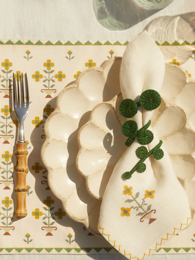 Kaneko Kohyo - Rinka Ceramic Dessert Plates – 8in/21cm (Set of 4) - White - ABASK