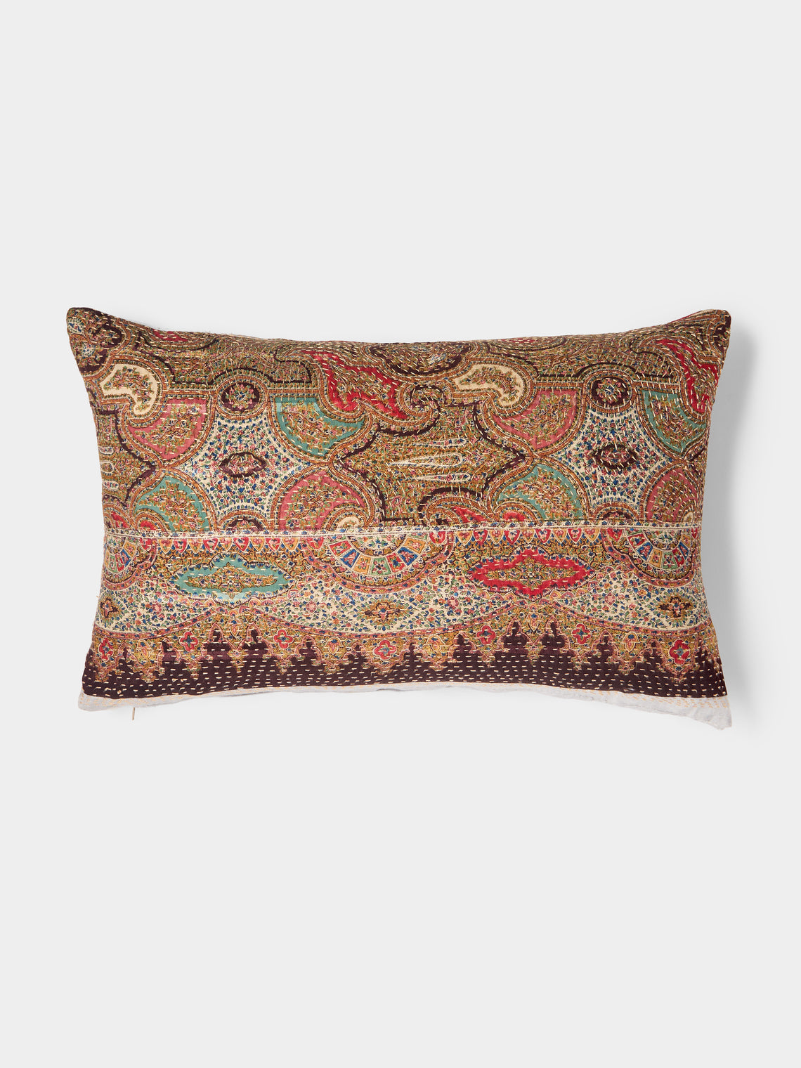 By Walid - 19th-Century French Napoleon III Paisley Wool Cushion (21.5in/55cm) - Multiple - ABASK - 