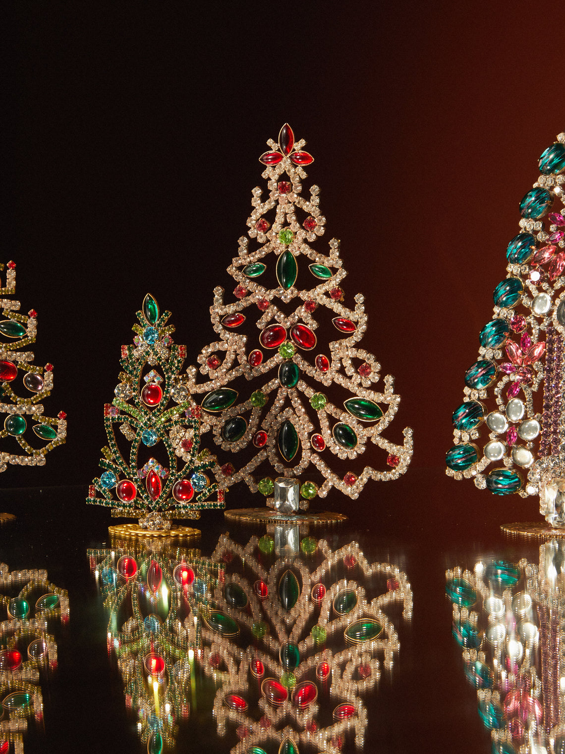 1930s Czech Jeweled Small Christmas Tree