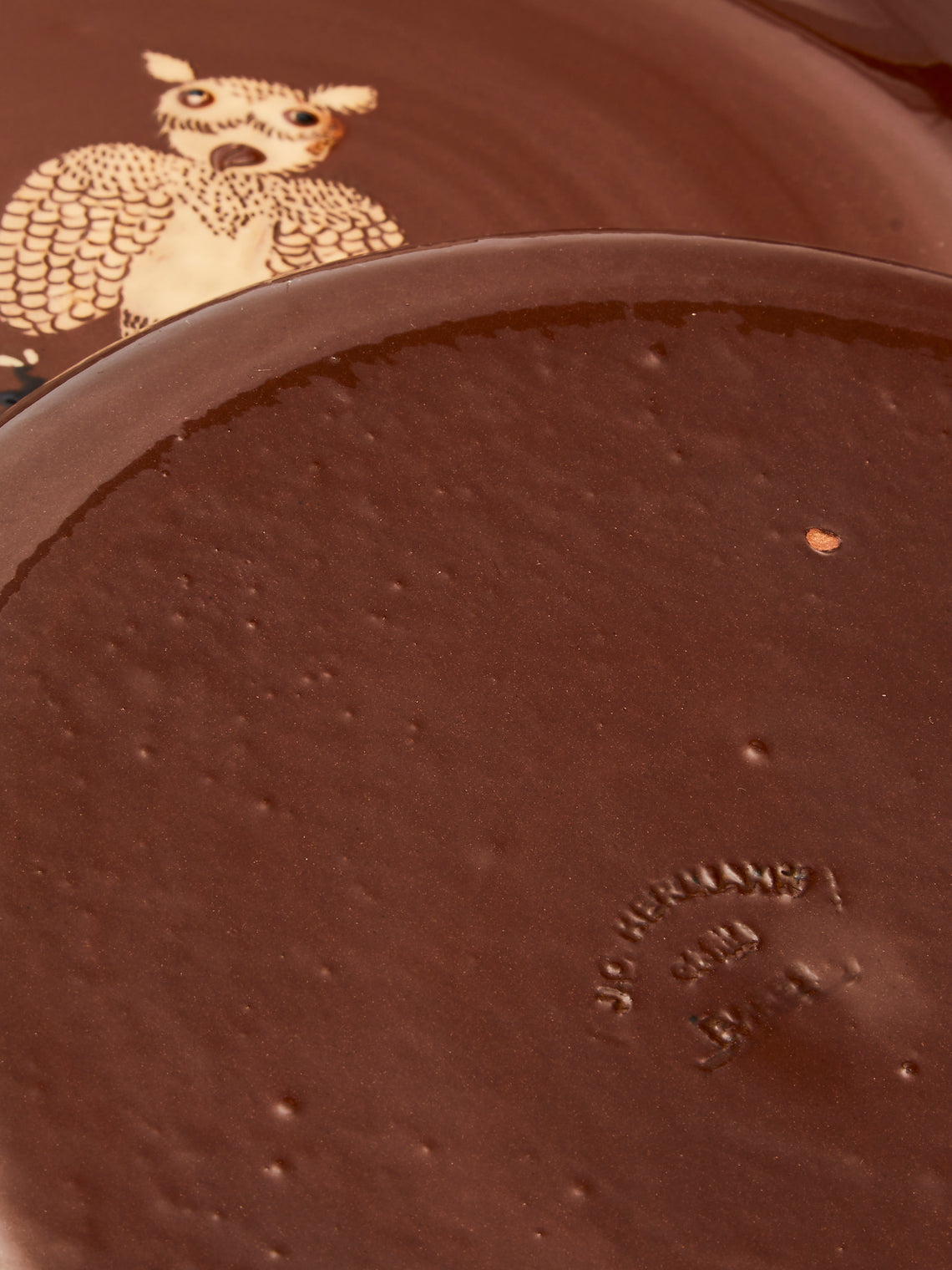 Poterie d’Évires - Animals Hand-Painted Ceramic Dinner Plates (Set of 6) - Light brown - ABASK