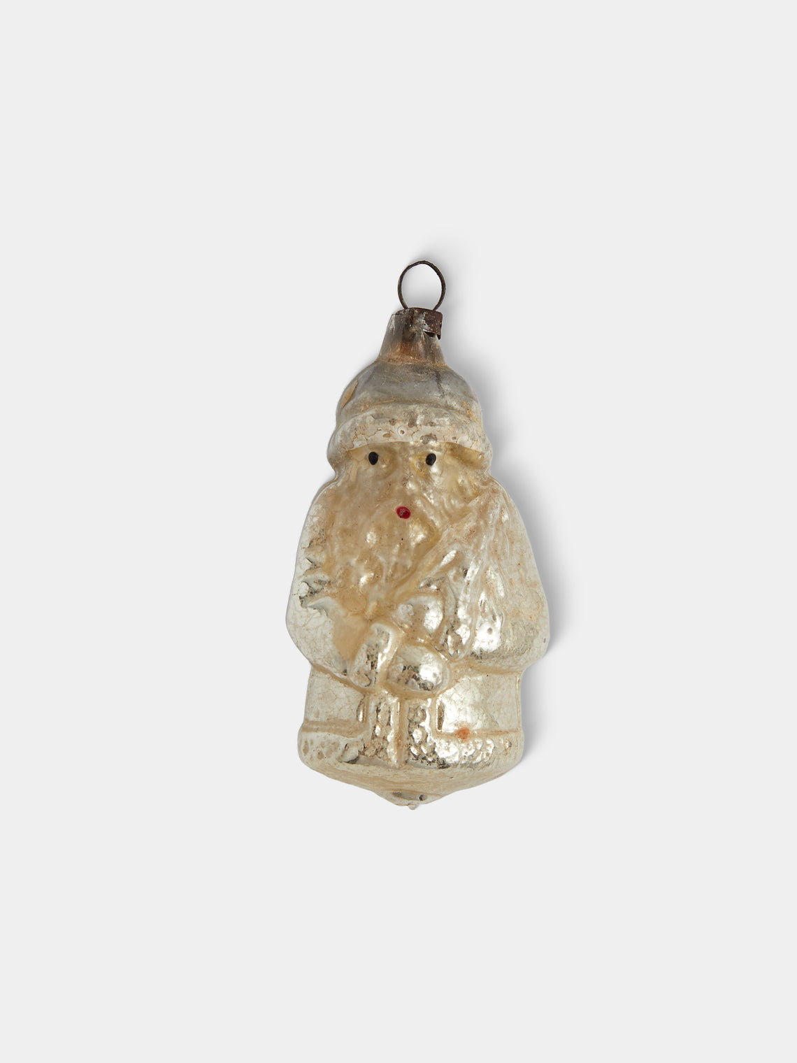 Antique and Vintage - Early-20th-Century Father Christmas Glass Baubles (Set of 7) - Silver - ABASK