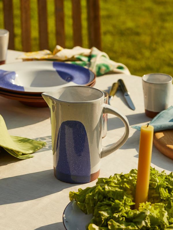 Silvia K Ceramics - Splash Hand-Glazed Terracotta Collection - Blue - ABASK