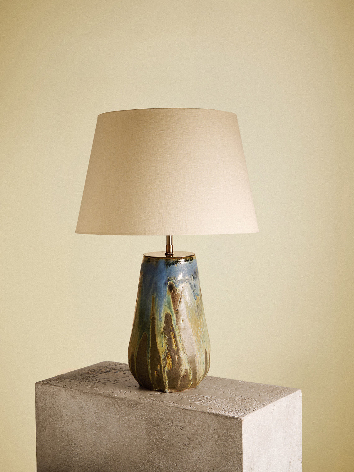 Peter Speliopoulos Projects - Hand-Glazed Stoneware Table Lamp - Blue - ABASK