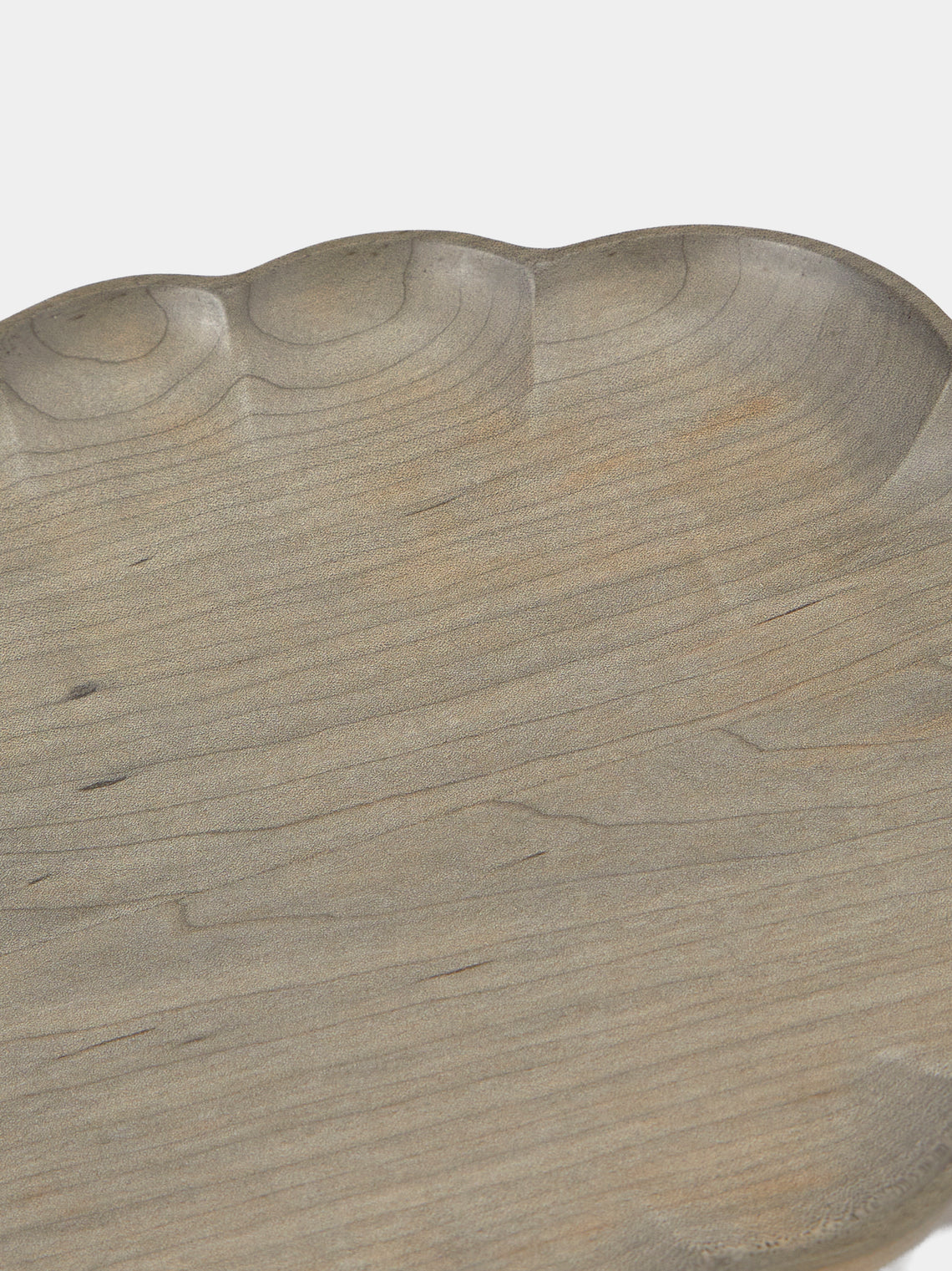 Ifuji - Rinka Hand-Carved Wood Oval Tray (12in/30cm) - Brown - ABASK