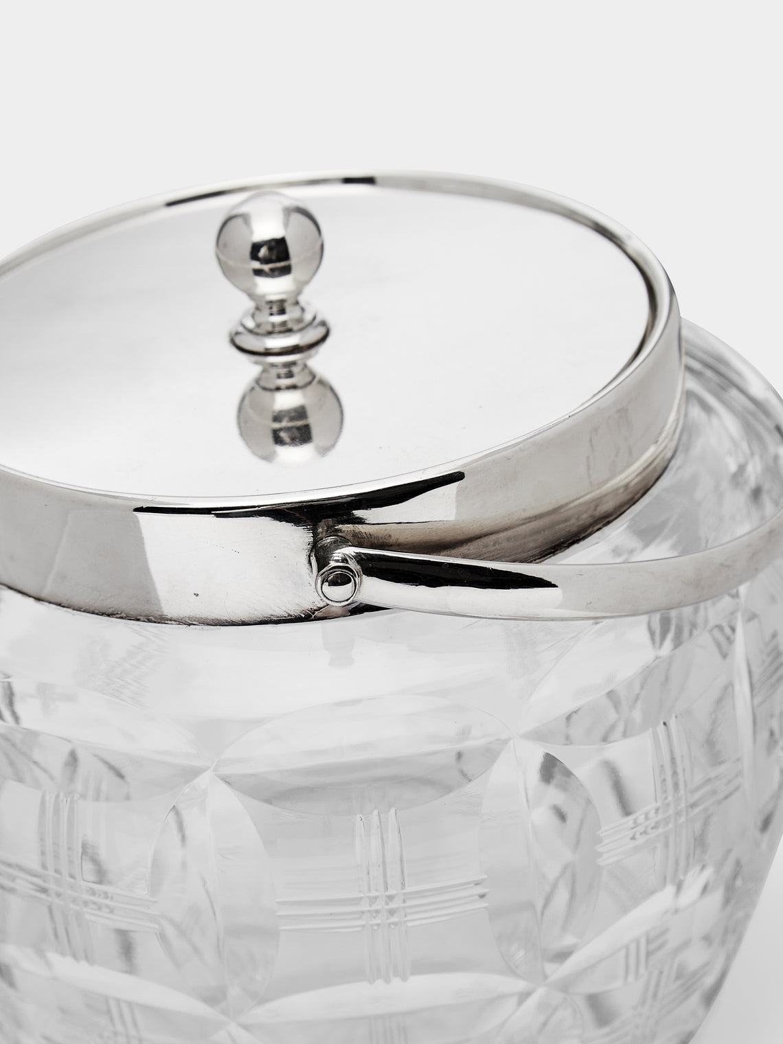Antique and Vintage - 1940s Silver-Plated Cut Crystal Ice Bucket -  - ABASK