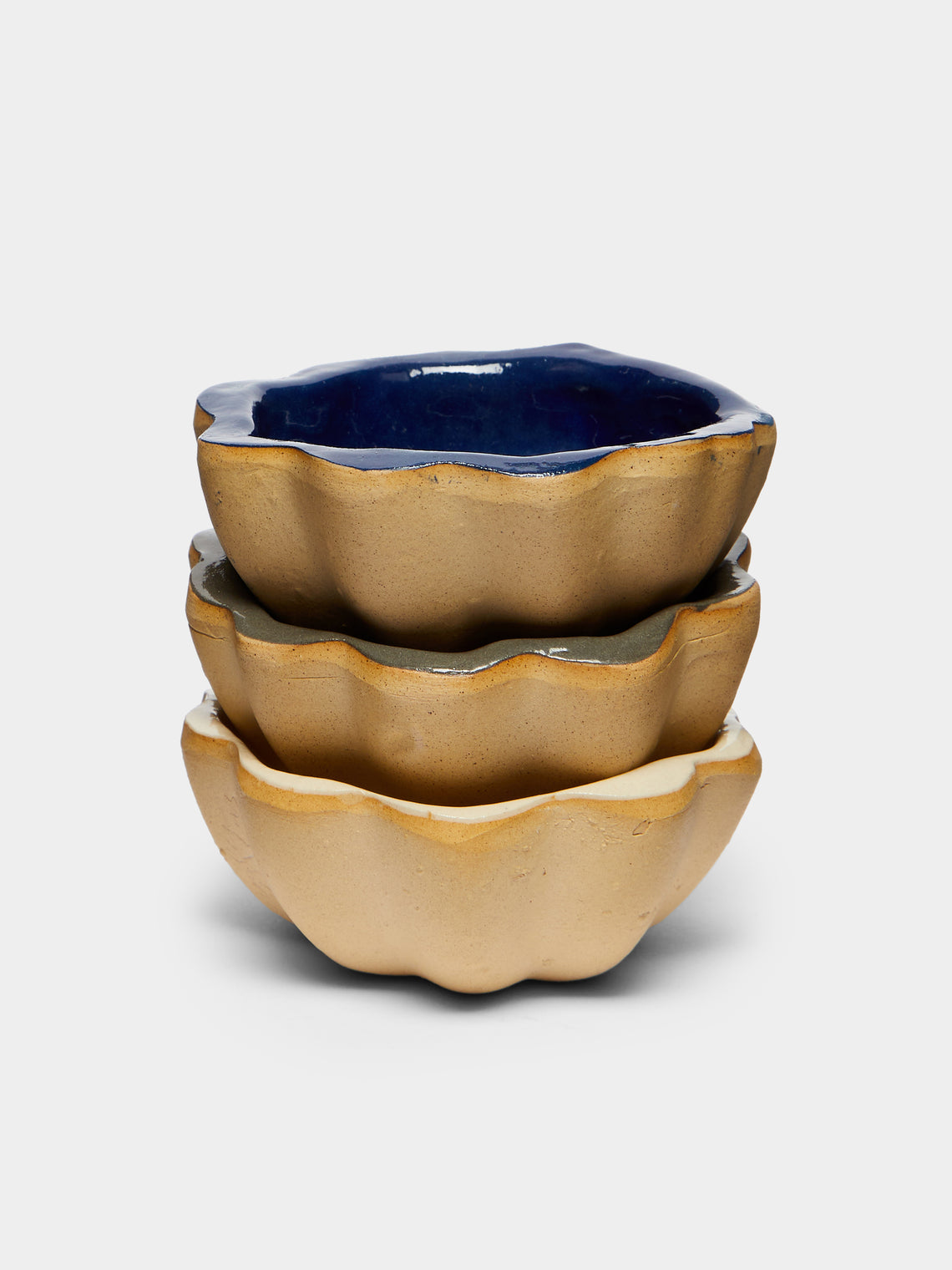 Ceramic Scalloped Dipping Bowls (Set of 3)