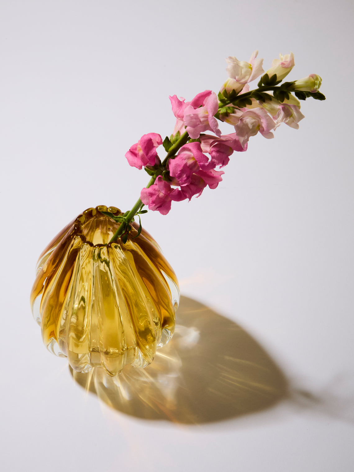 Antique and Vintage - 1942 Flavio Poli for Seguso Vetri d'Arte Murano Glass Vase (5.5in/14.5cm) - Yellow - ABASK
