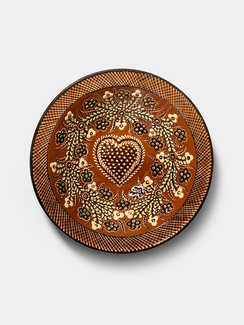 Poterie d’Évires - Hearts Hand-Painted Ceramic Serving Bowl - Light brown - ABASK - 