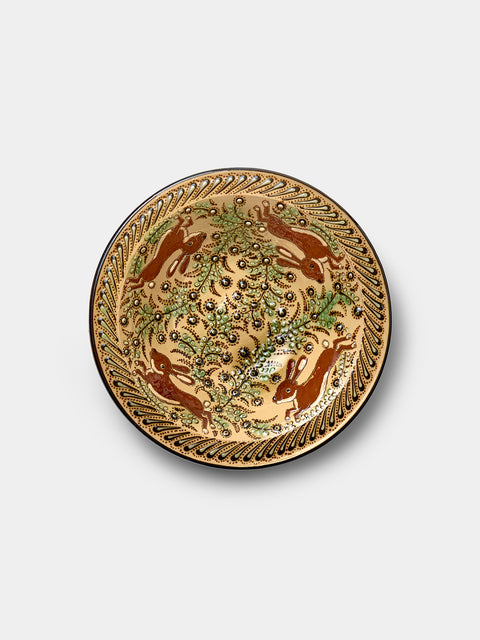 Poterie d’Évires - Rabbits Hand-Painted Ceramic Small Serving Bowl - Cream - ABASK - 