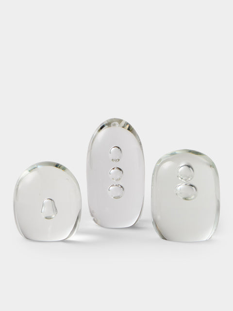 Antique and Vintage - 1970s Barbini Glass Paperweights (Set of 3) - Clear - ABASK - 