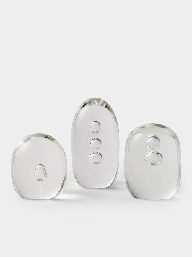 Antique and Vintage - 1970s Barbini Glass Paperweights (Set of 3) - Clear - ABASK - 
