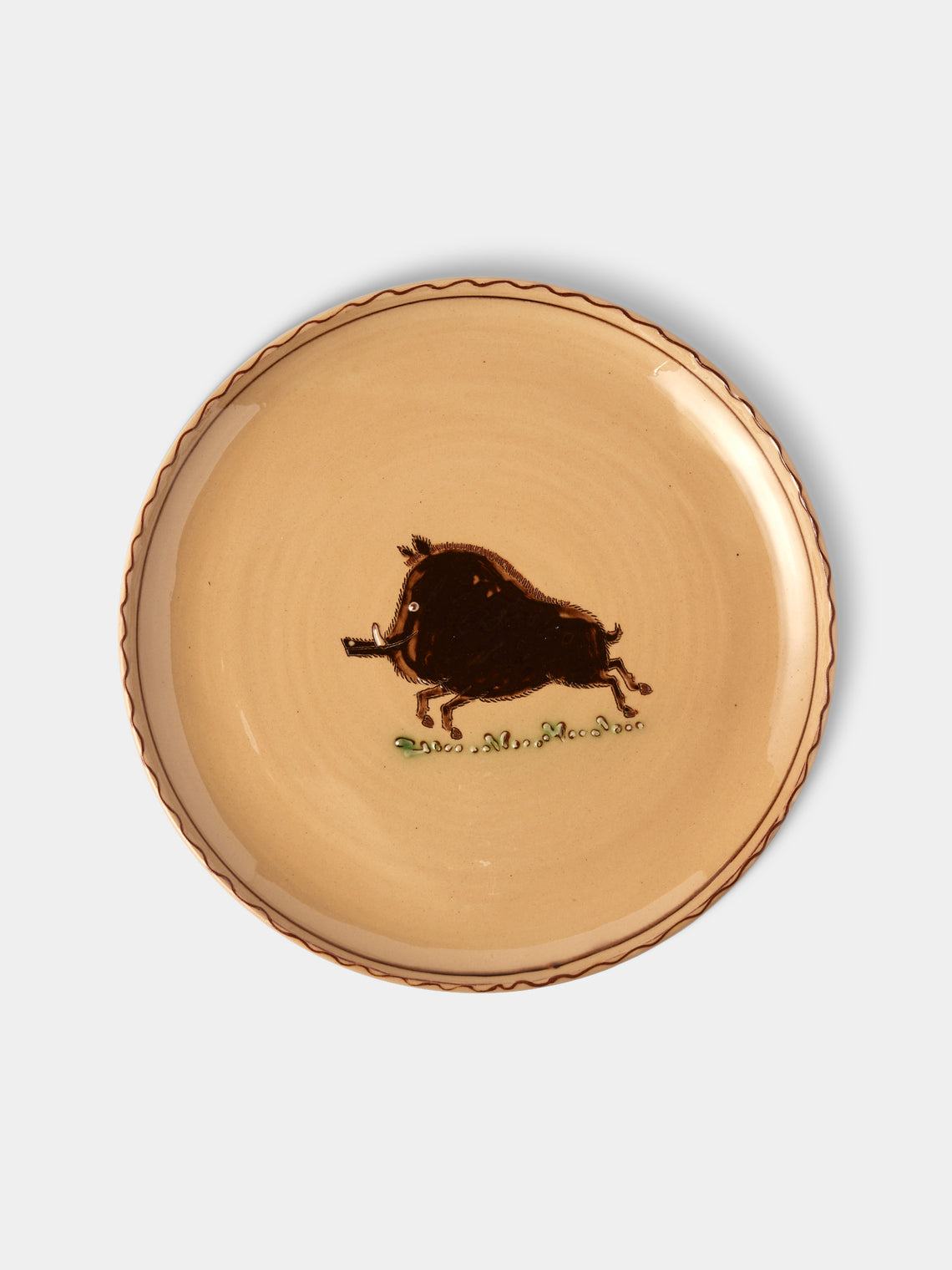 Poterie d’Évires - Animals Hand-Painted Ceramic Plates – 9.5in/24cm (Set of 8) - Cream - ABASK