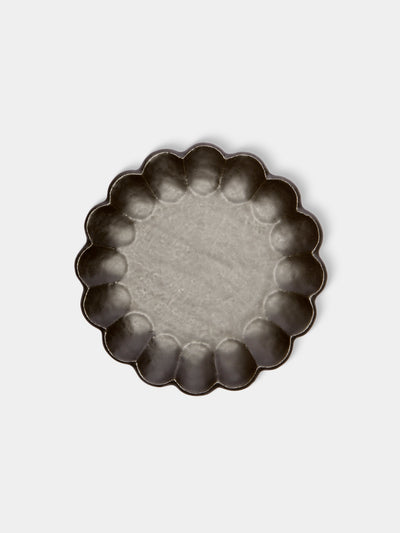 Kaneko Kohyo - Rinka Ceramic Salad Plates – 9.5in/24cm (Set of 4) - Black - ABASK - 