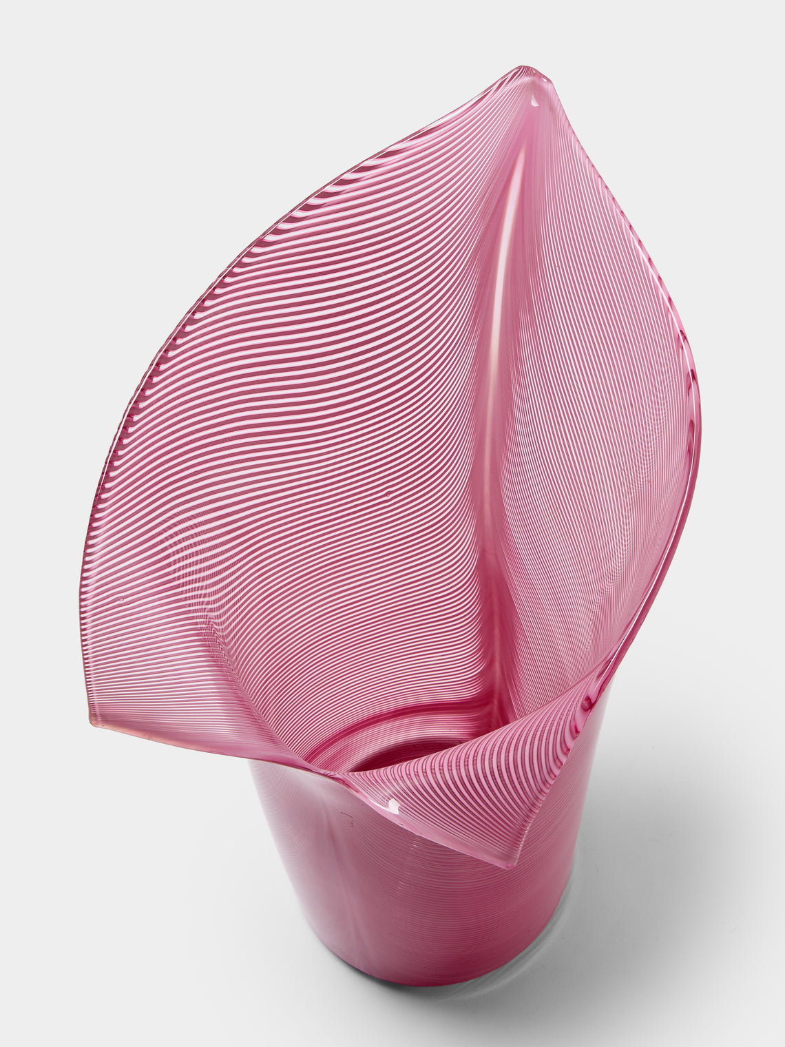 Antique and Vintage - 1980s Venini Glass Vase (11in/28cm) - Pink - ABASK