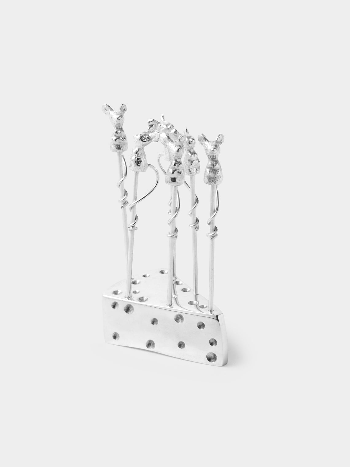 Antique and Vintage - 1970s Silver-Plated Cheese Appetizer Picks (Set of 6) - Silver - ABASK - 