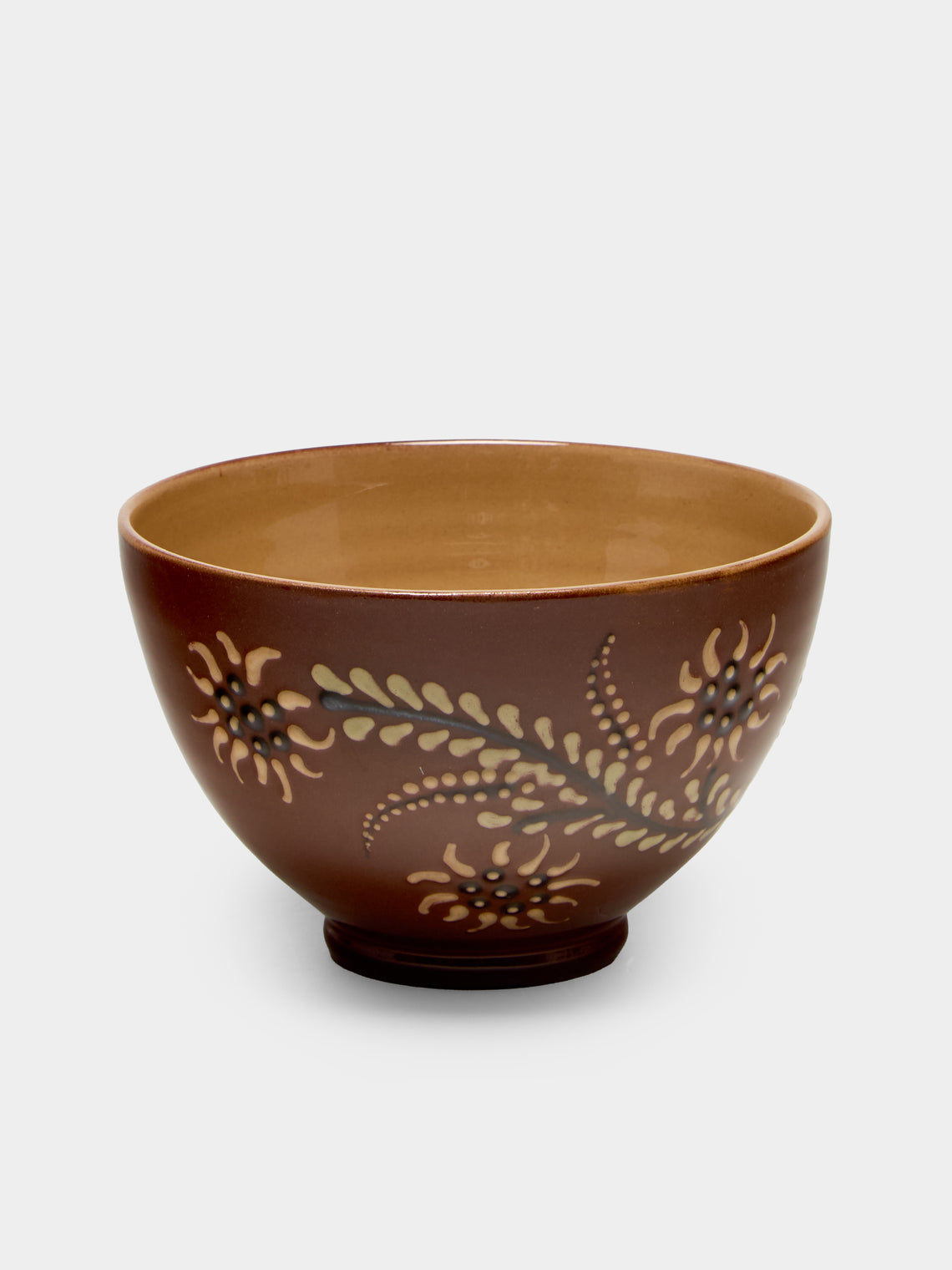 Poterie d’Évires - Flowers Hand-Painted Ceramic Bowls (Set of 6) - Light brown - ABASK