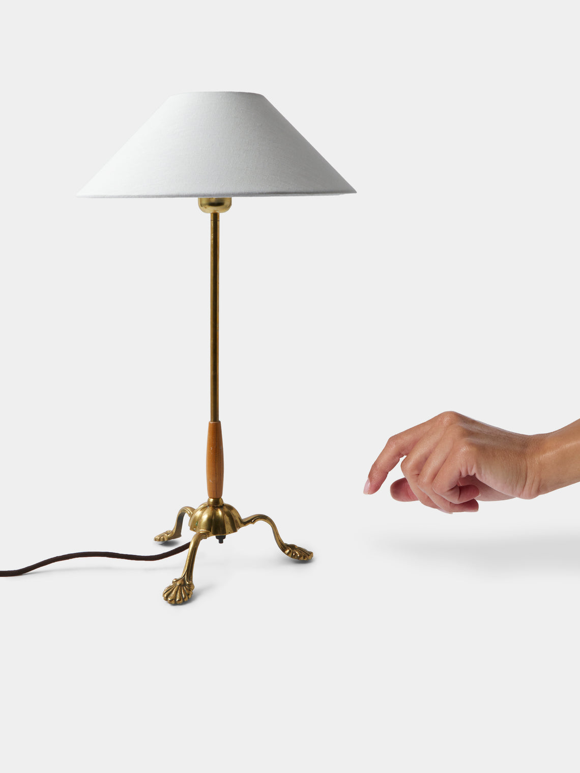 Antique and Vintage - 1940 Edvard Hagman Brass Table Lamp - Bronze - ABASK